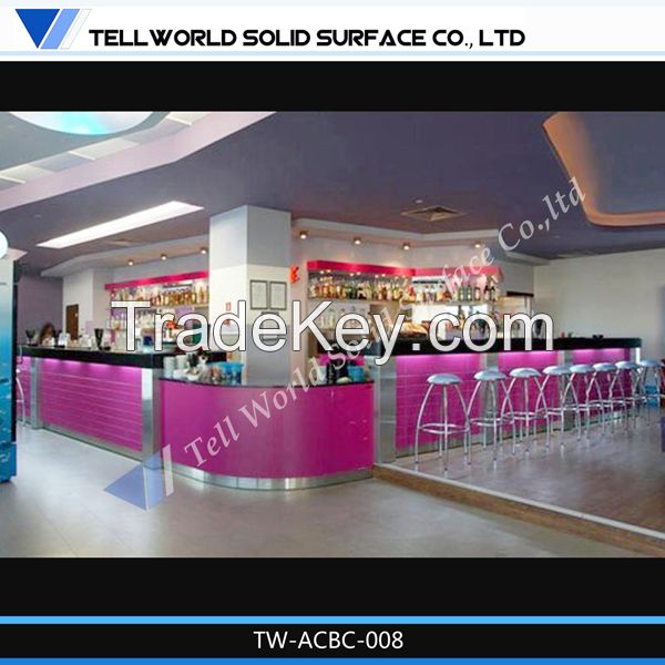 modern design pure acrylic solid surface bar counter