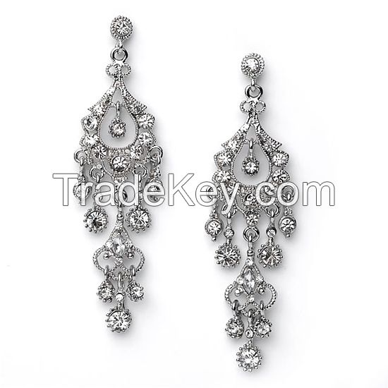 Wedding Jewelry Crystal Rhinestone Earring For Lady Bridal