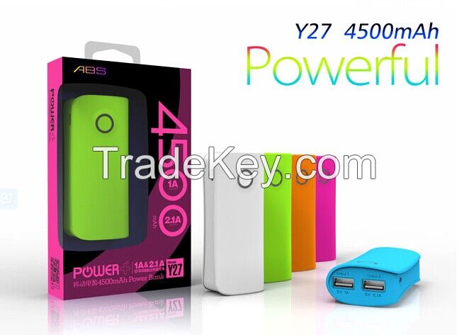 Green 1A/2.1A 2 charging ports 4500mAh Portable Power Bank External Ba