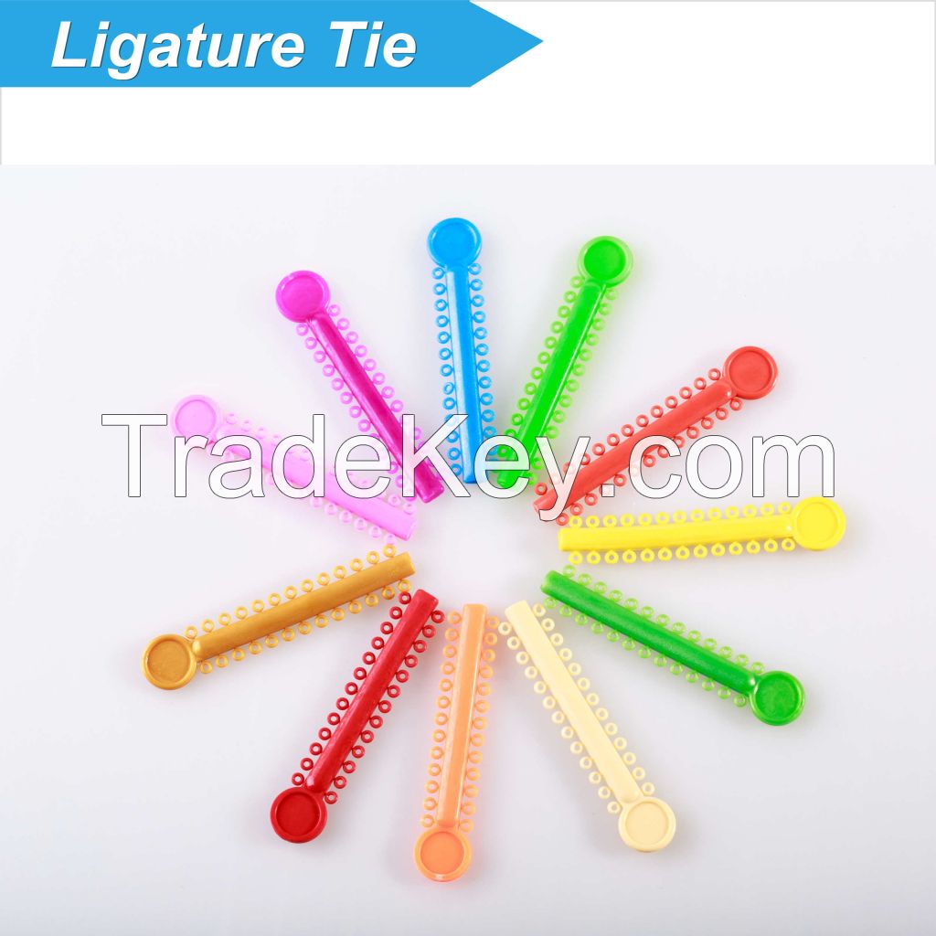 Dental orthodontic elastic ligature tie