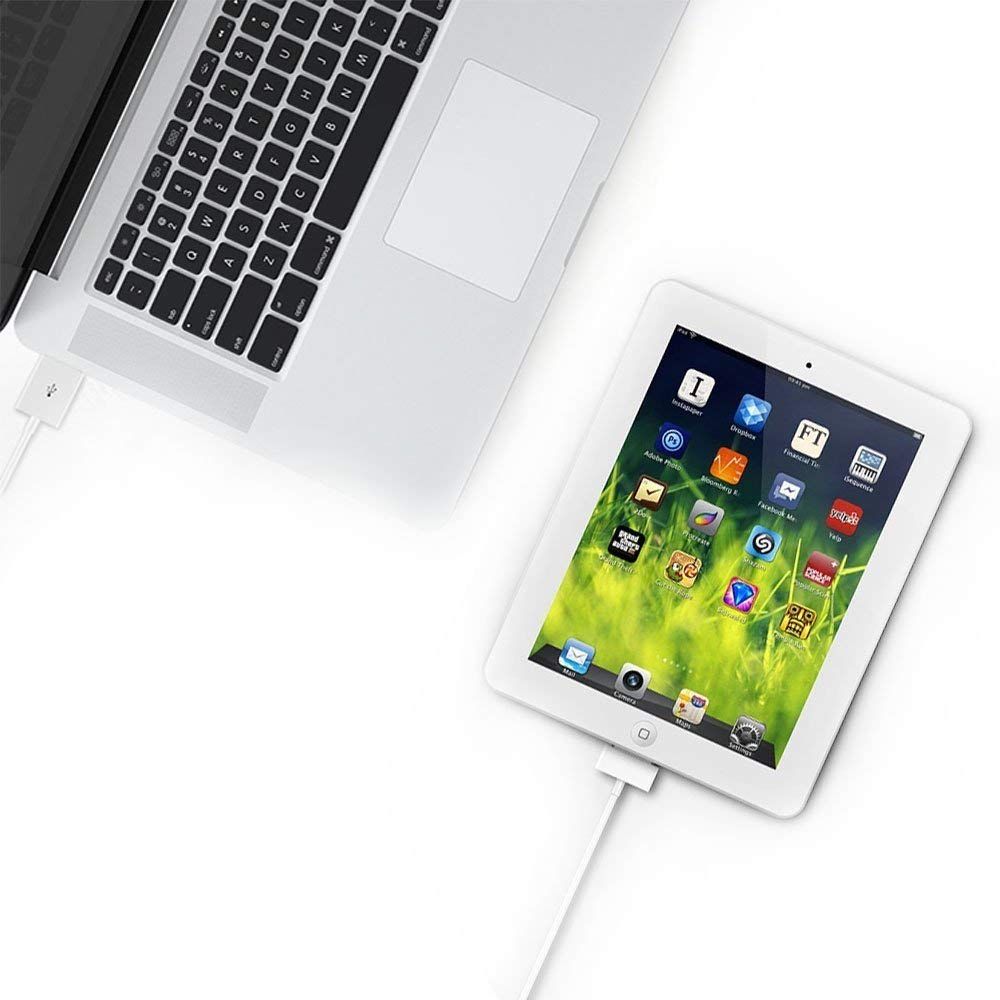 30 Pin Cable, USB Charging Data Cable for iPhone 4/4S, iPhone 3G/3GS, iPad 1/2/3, iPod Touch, iPod Nano, 1 meter, White