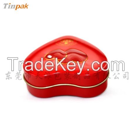 Mini heart shaped chocolate candy tin box