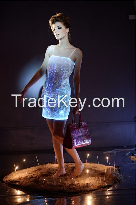 Latest fashion dresses in led light luminous fashion dress 2014 women's light up evening dress