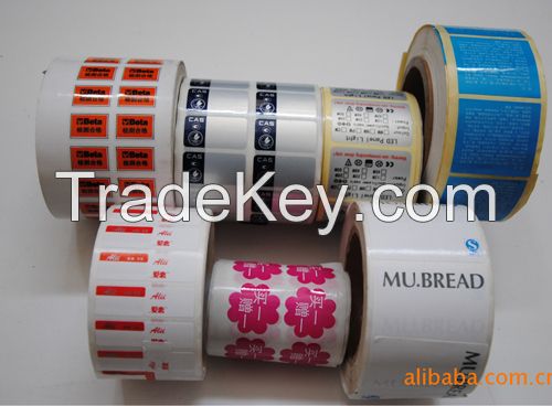 silver foil label and sticker in roll