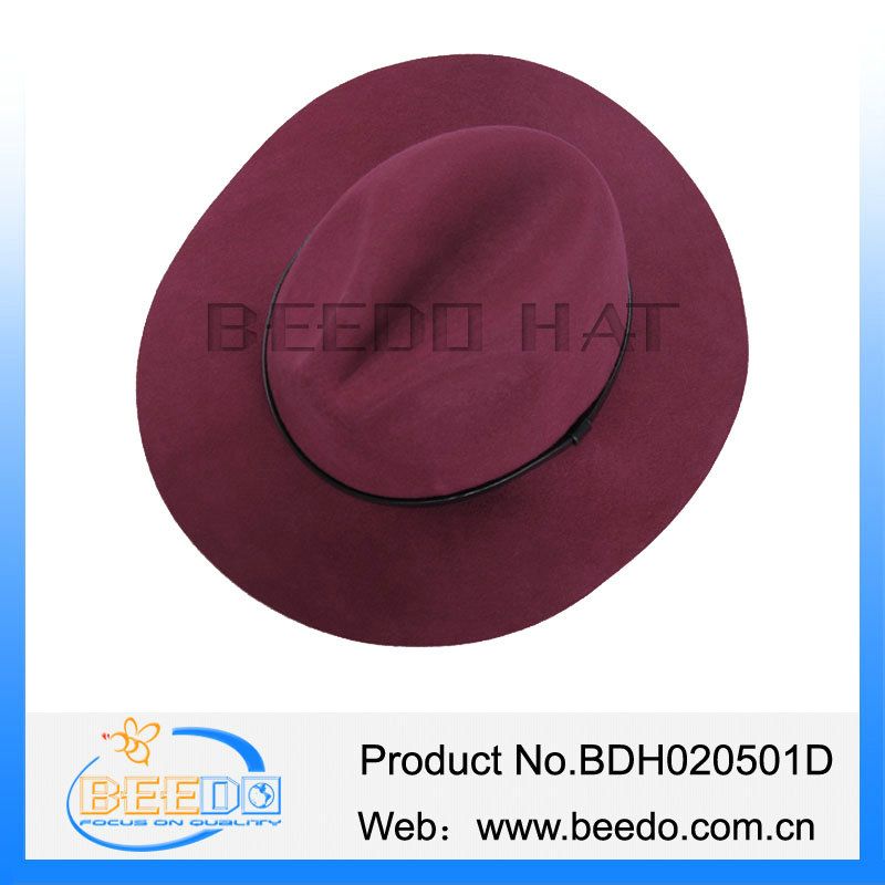 2015 new fashion wool felt wide brim fedora hat for unisex