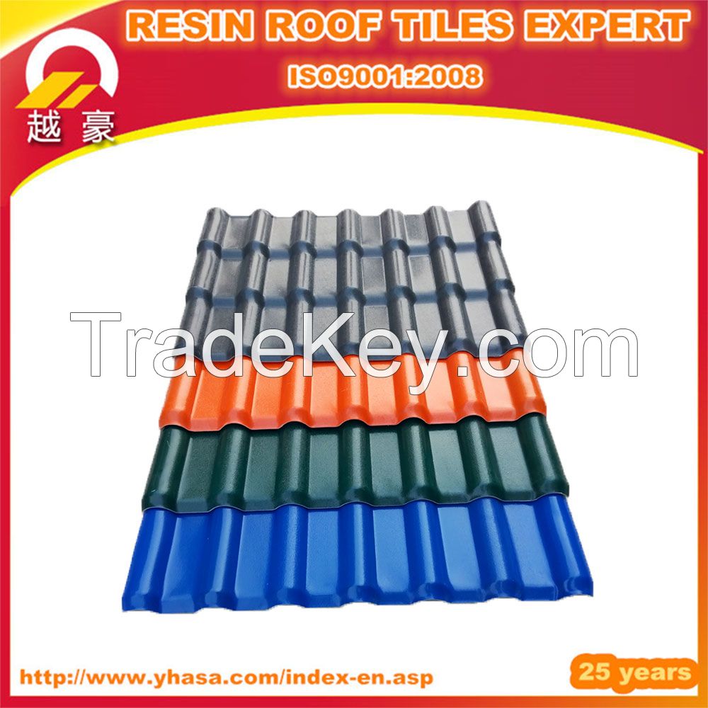 Plastic spanish asa synthetic roof tile