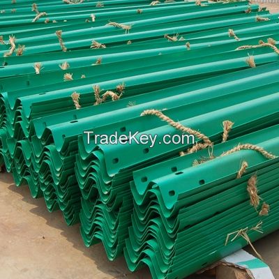 two wave galvanized traffic guardrail