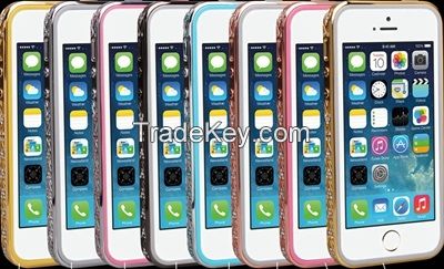 Shengo TPU Frame Decorated Metal Bumper Case for iPhone 