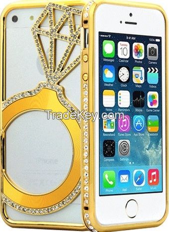 Shengo Luxury CZ Diamond Metal Bumper Case for Smart phones