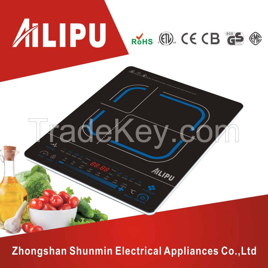 Sliding&touch sensor controller digital display ultra-thin induction cooker/ultra-slim cooktop/home kitchen appliance