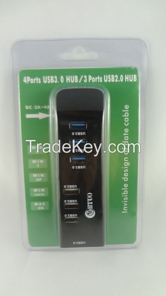 WBTUO hotsell OEM fine usb hub 7port USB3.0 hub