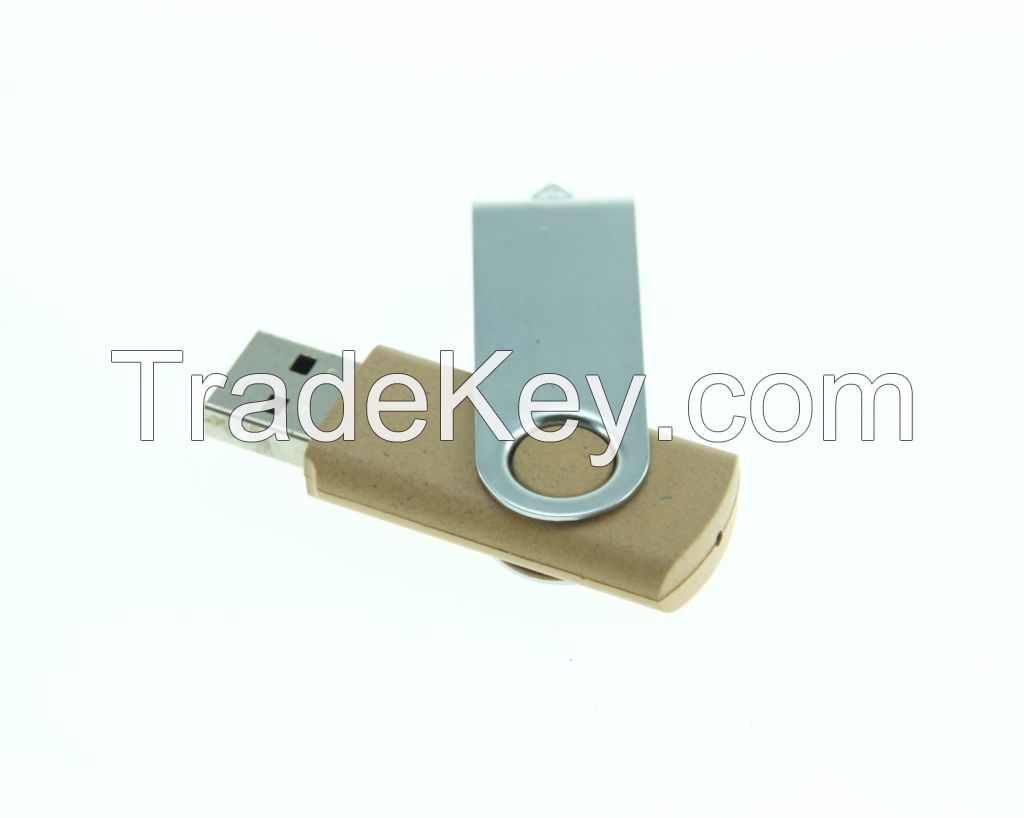 Eco friendly wooden swivel twist USB flash drive USB