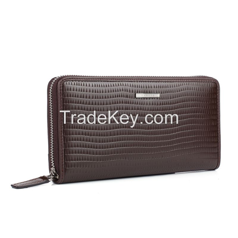 Men&#039;s Embossed Zippered Wallet