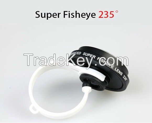 2014 New super 235 degree circle clip fisheye camera lens for smartphones