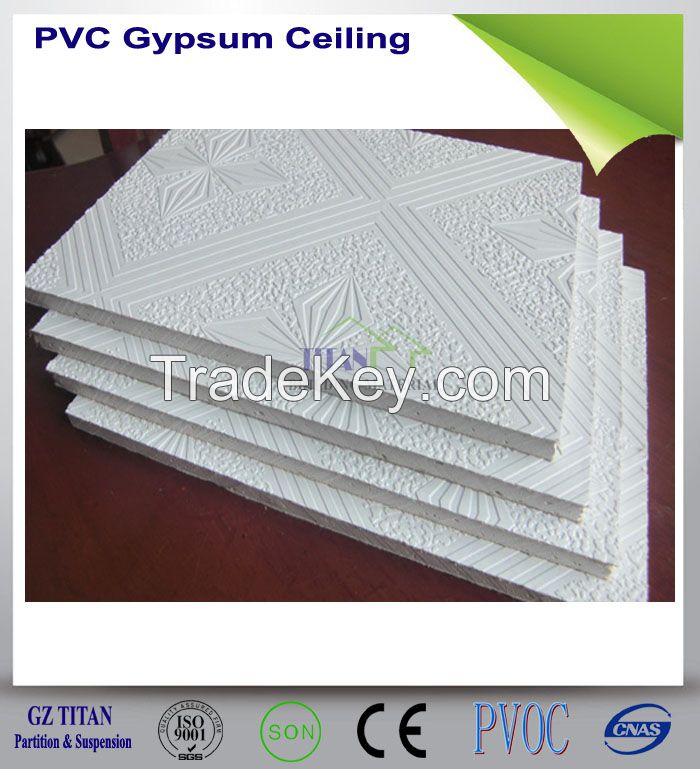 PVC Laminated Gypsum False Ceiling Price 60x60cm