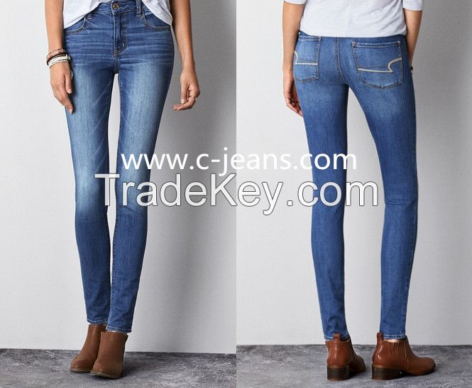 Women's 100% cotton denim jeans, 2015 new fashion