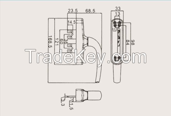 aluminum-upvc door and window handle lock