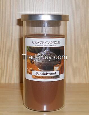 supplier for glass jar candle,sandalwood scented candle 