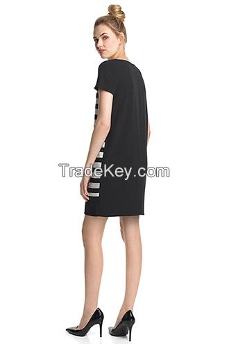 hot  sale  new  design  contrast  color  dress