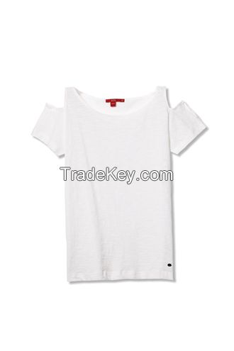 off  shoulder  100% cotton casual  t shirt