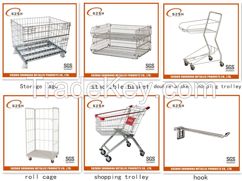 stainless steel metal folded wire mesh storage cage