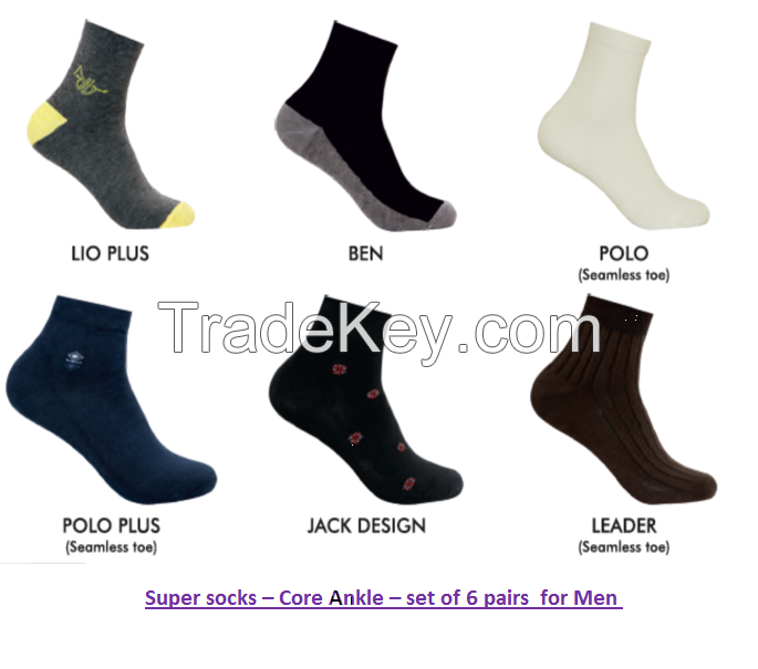 Men's socks- Core-Ankle-set of 6 pairs-Model 2