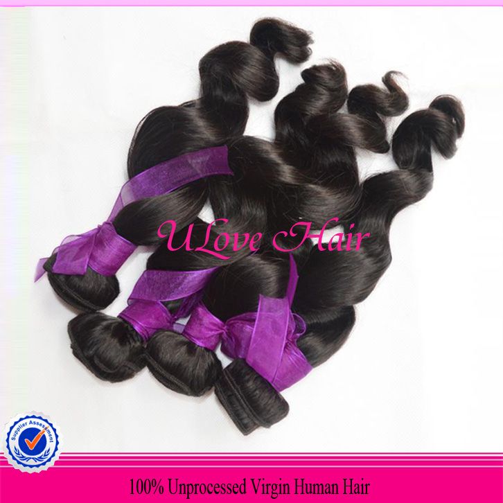 Human hair Brazilian Virgin Hair 6A Grade, Free Ship,Loose Wave Unprocessed weft Queen Luxury Raw Human Hair Extension, 3pcs/lot