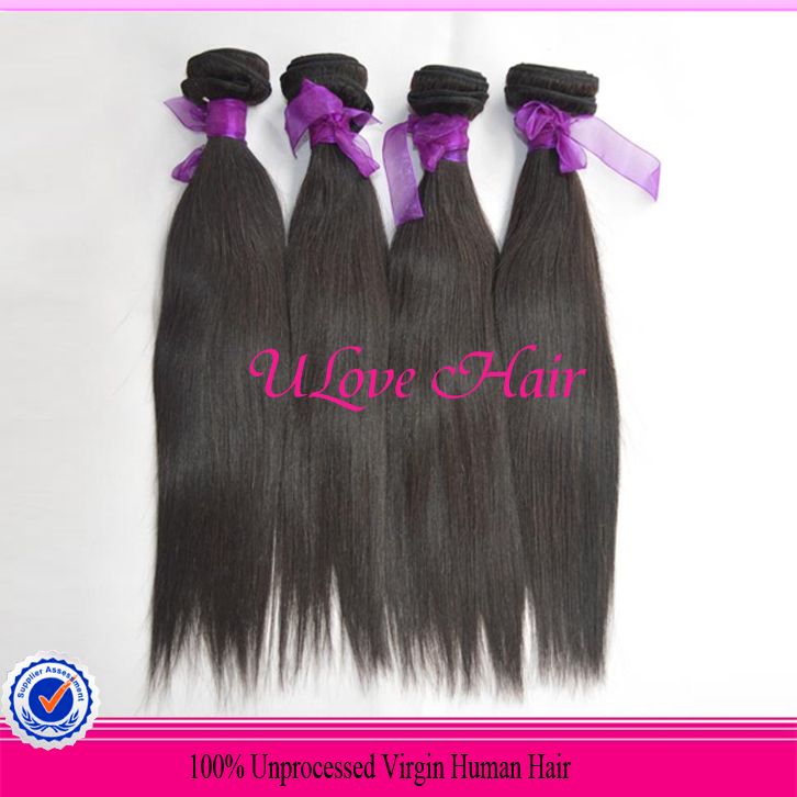 Real human hair,6A Grade Brazilian Virgin Hair Straight 100% Unprocessed Luxury Raw Human Hair Extension, 3pcs/lot free ship