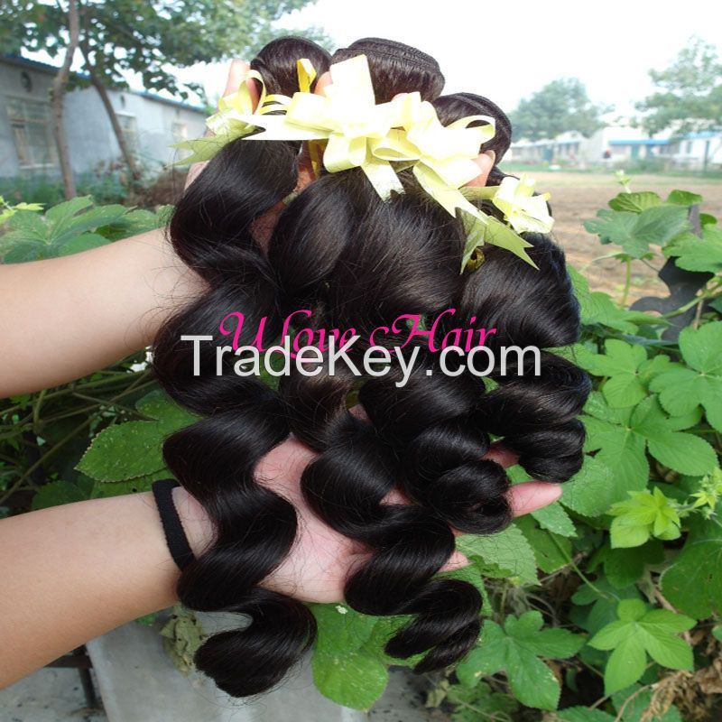 Human hair Brazilian Virgin Hair 6A Grade, Free Ship,Loose Wave Unprocessed weft Queen Luxury Raw Human Hair Extension, 3pcs/lot