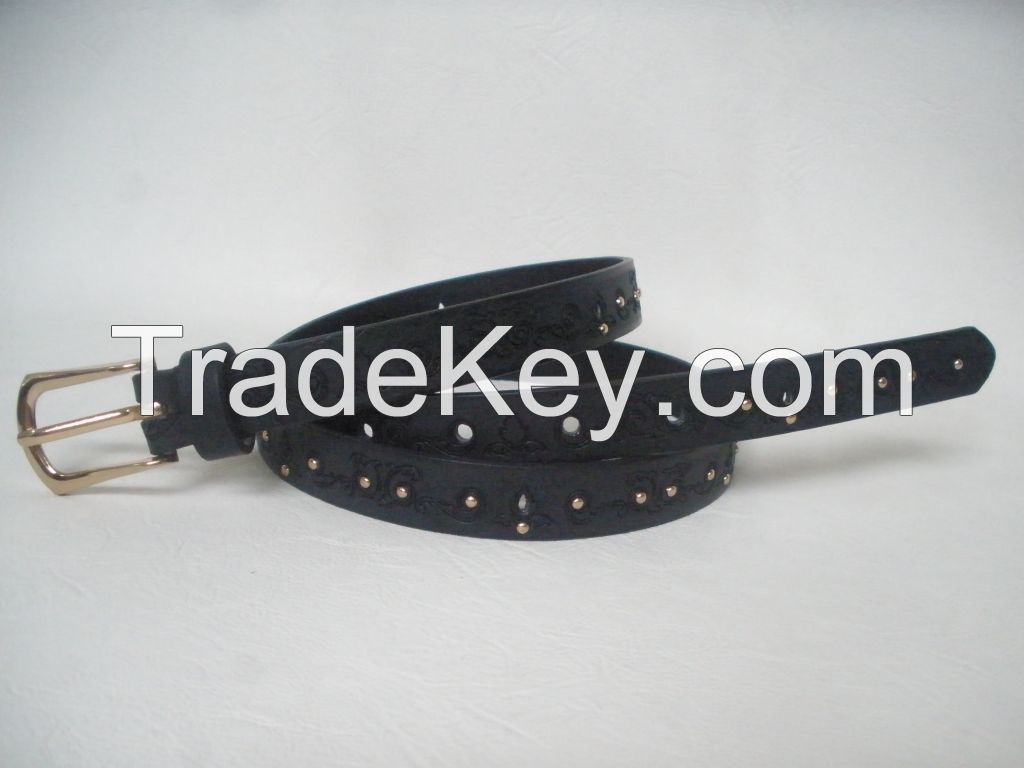 Embossed PU Belt with Rivets