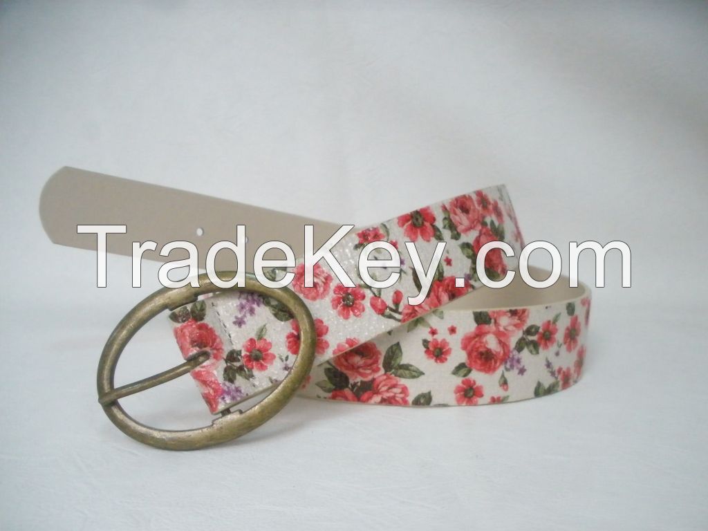 Belt with Flower Pattern