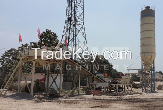 YHZS25 mobile concrete batching plant