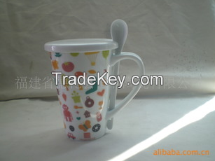 Ceramic glazed coffee cup, OEM custom logo ceramic cup, 