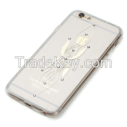 Diamond decorated wholesale TPU mobile phone cover