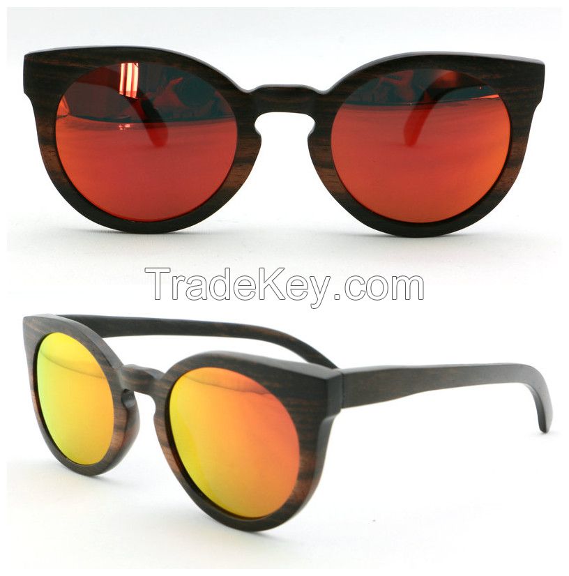 Custom colorful wood frame wayfarer wooden sunglasses polarized sunglasses