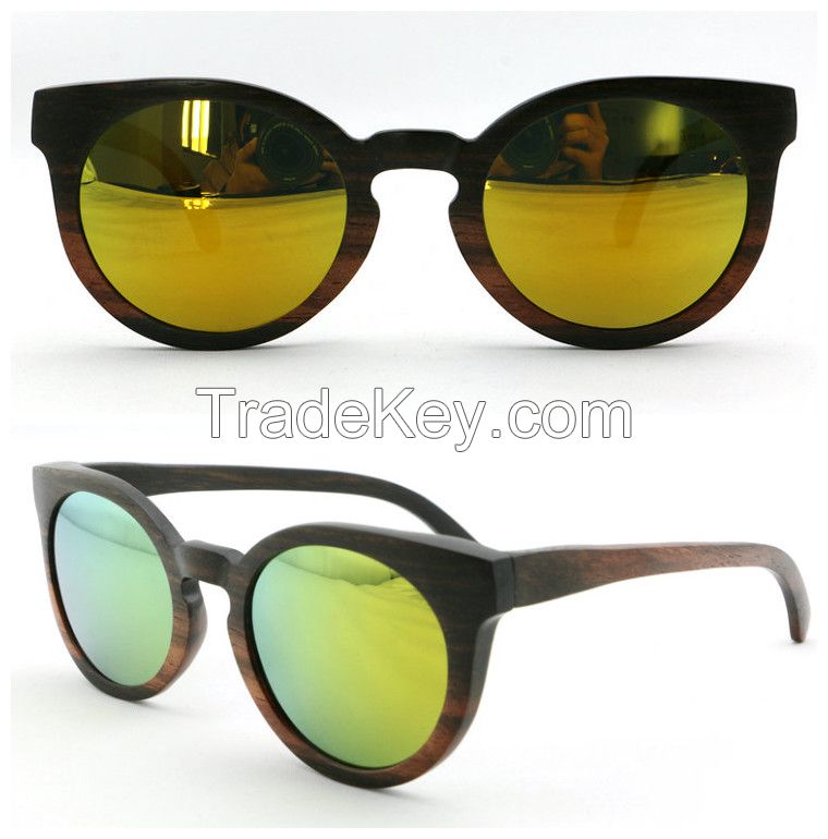 Custom colorful wood frame wayfarer wooden sunglasses polarized sunglasses