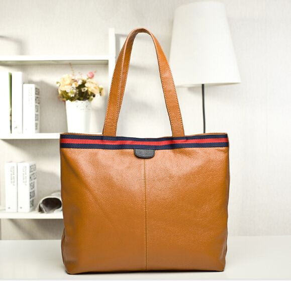 Casual genuine Leather women shoulder handbags