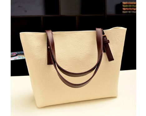 Top handle shopping Bag with Embossing