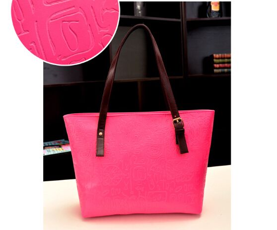 Top handle shopping Bag with Embossing