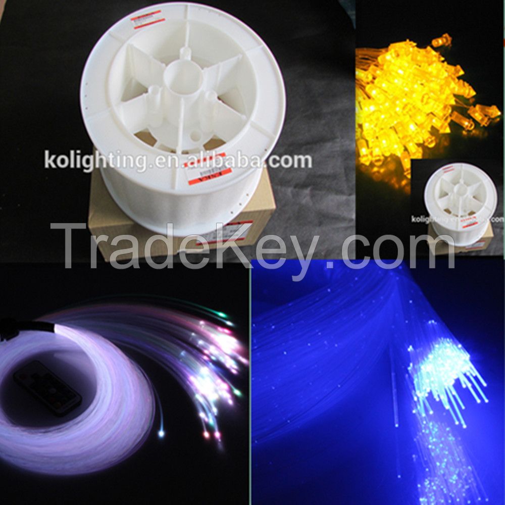 Decorative ceiling plastic raw end glow fiber optic 0.75mm