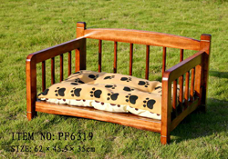 wooden dog bed