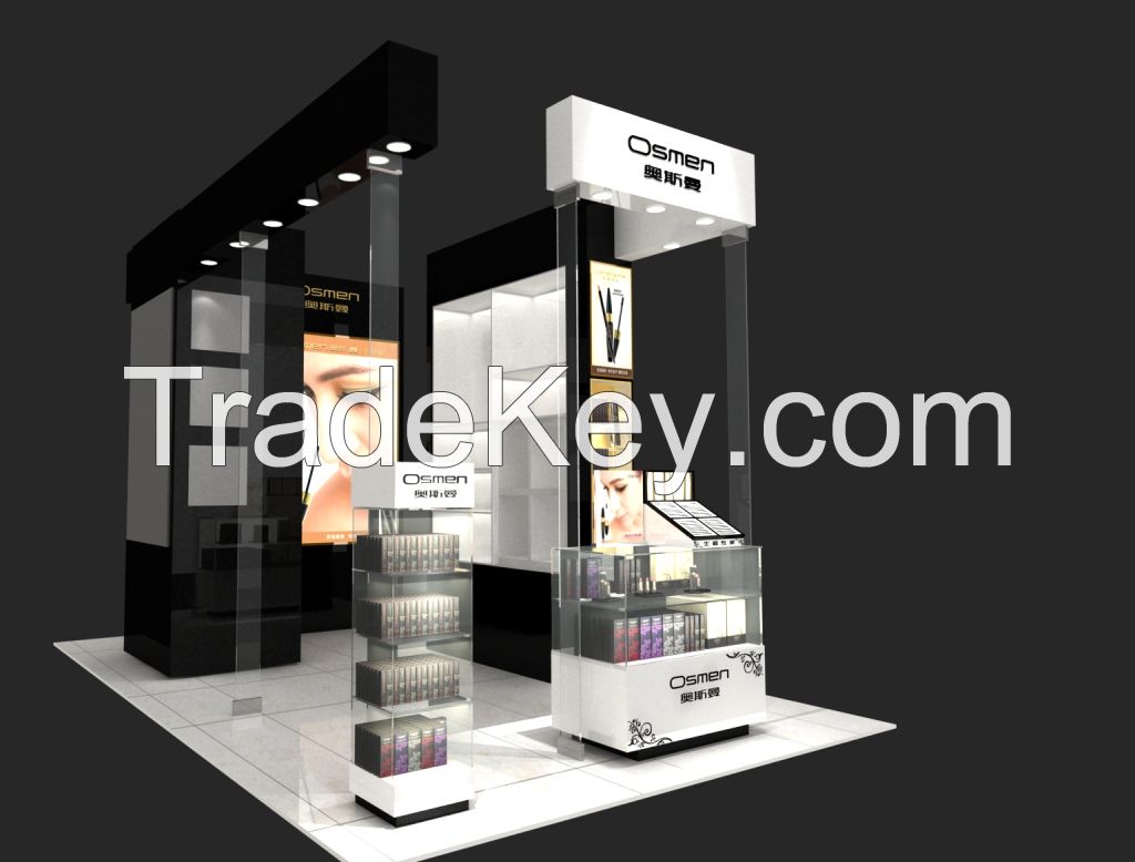 Black color fashionable eyebrow kiosk cosmetic display stand