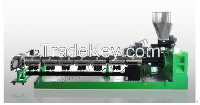 Recycled Plastic Bottle Flakes PET Granulating Machine with Twin Screw Extruder and Feeder