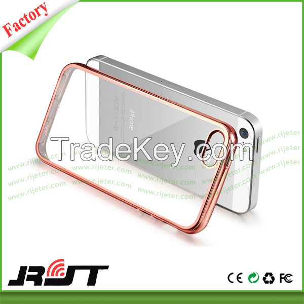 Transparent Clear Ultra Thin Electroplate Soft TPU Cell Phone Cases for iPhone 6