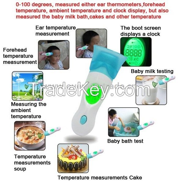 4 In 1 Fever Alarm Digital Infrared Thermometer  Non-contact Forehead Baby/Adult/Pet use Infrared Thermometer With CE,FCC,ROHS