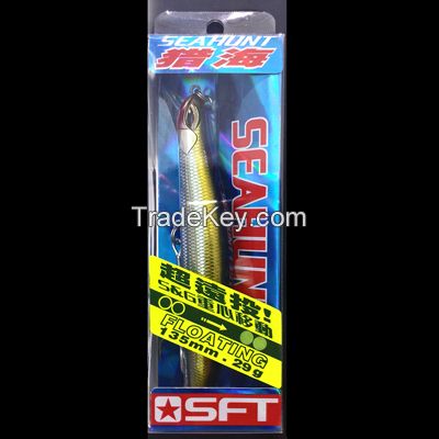 Super Fishing Tackles SEAHUNT 29g/135mm floating type fishing lure hard lure baits sea bass bait