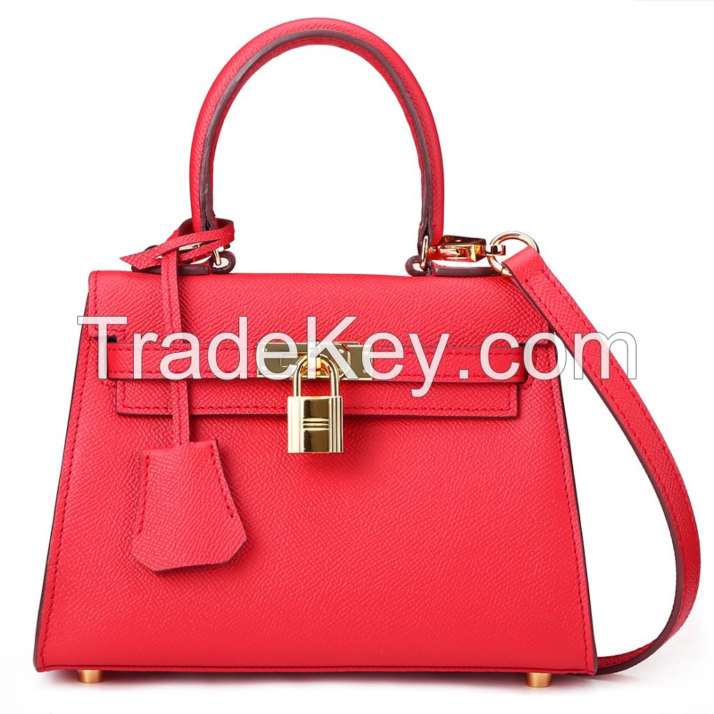 genuine leather top handle women handbags