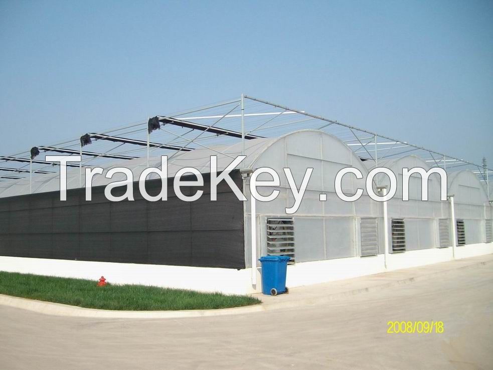 Decked Plastic Film Multi-span Greenhouse