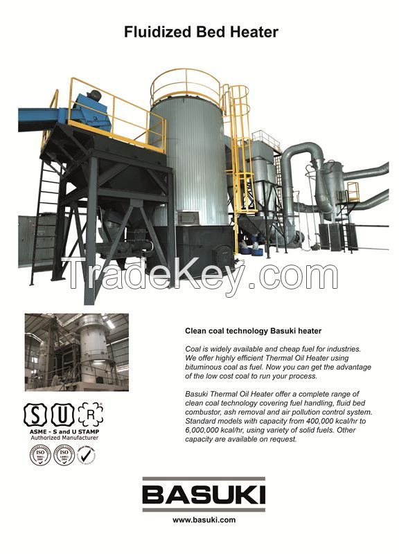 Vertical Thermal oil heaters Fluidized bed