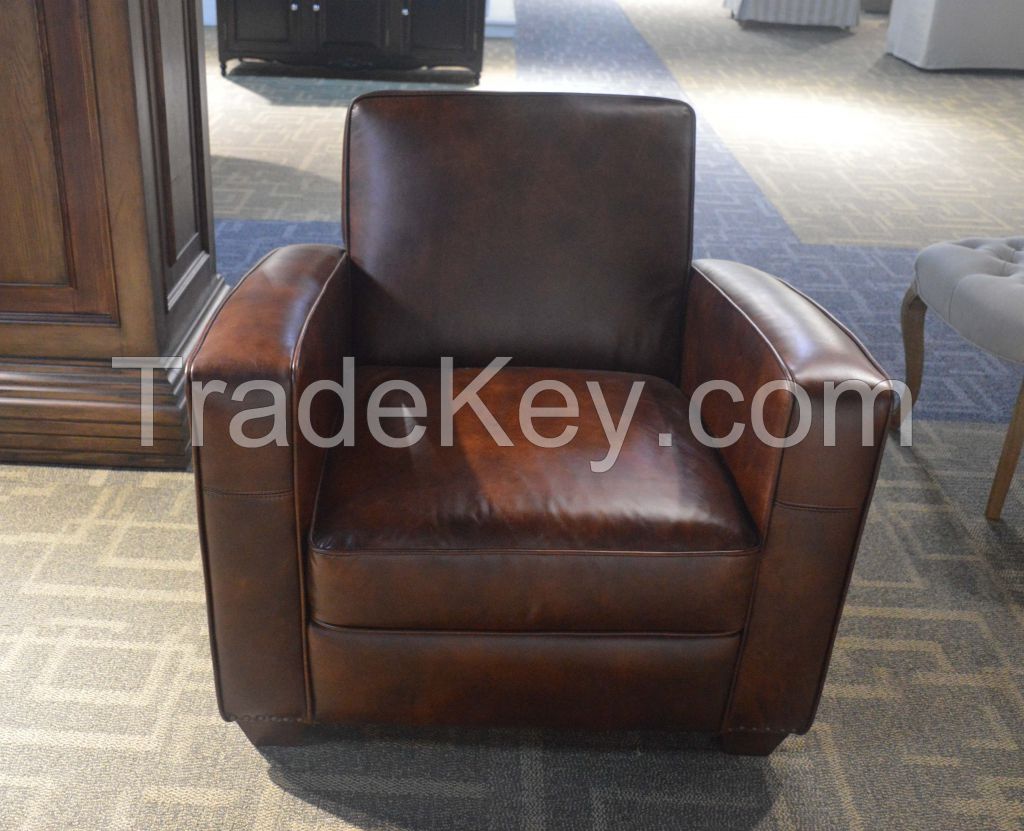 Living Room Sofa/European Living Room Leather Sofa,Real Leather Singel Seat Sofa